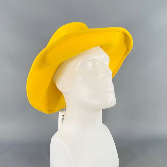 GIGI BURRIS Requiem Yellow Felt Fedora Hat - Picture 2 of 7
